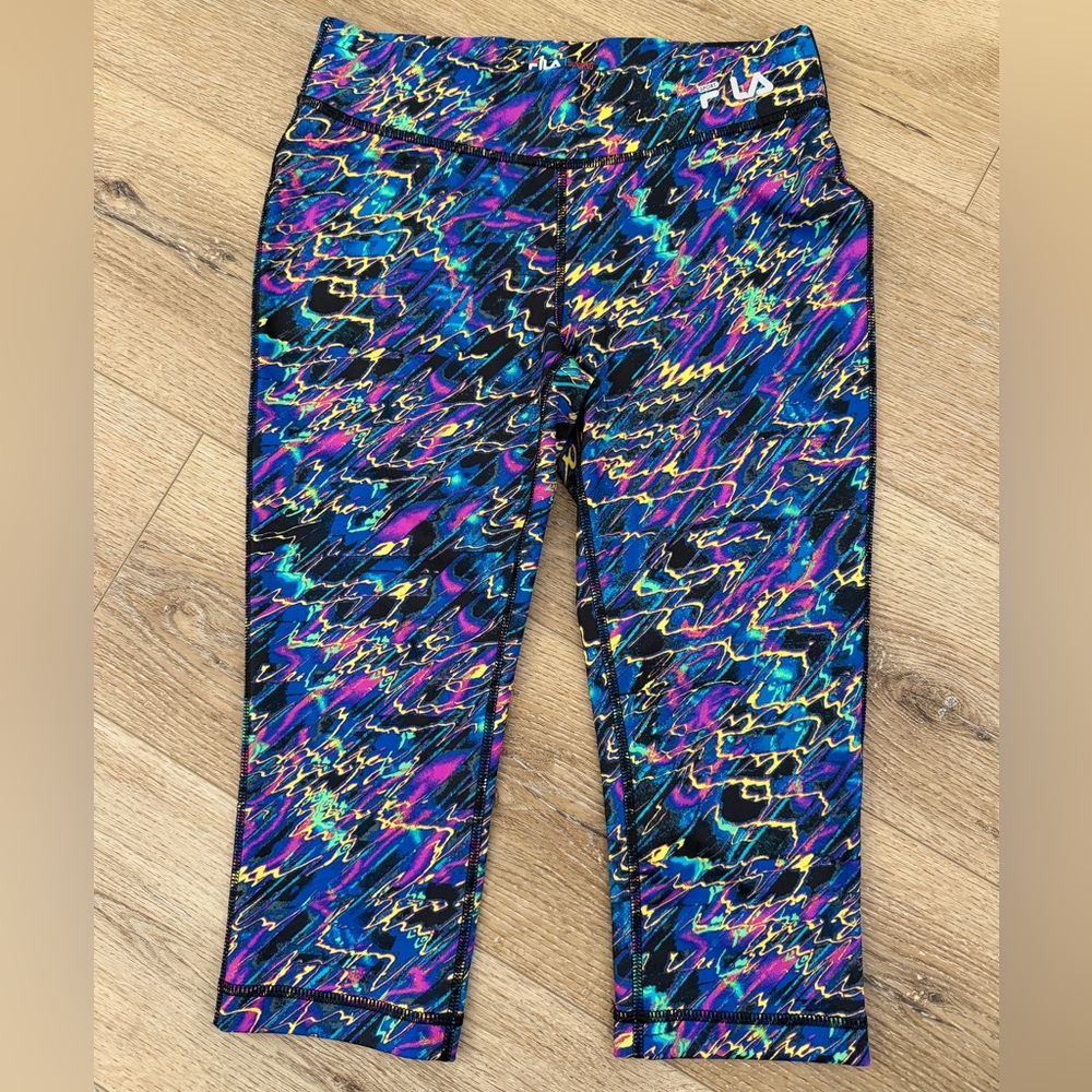Fila Electric Blue and Pink crop Leggings